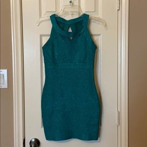 Forever 21 Turquoise Shimmery Bandage Dress